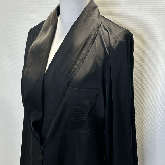 Savage X Fenty Sleepwear Womens 1X Black One Button Blazer Shirt - Picture 1 of 11